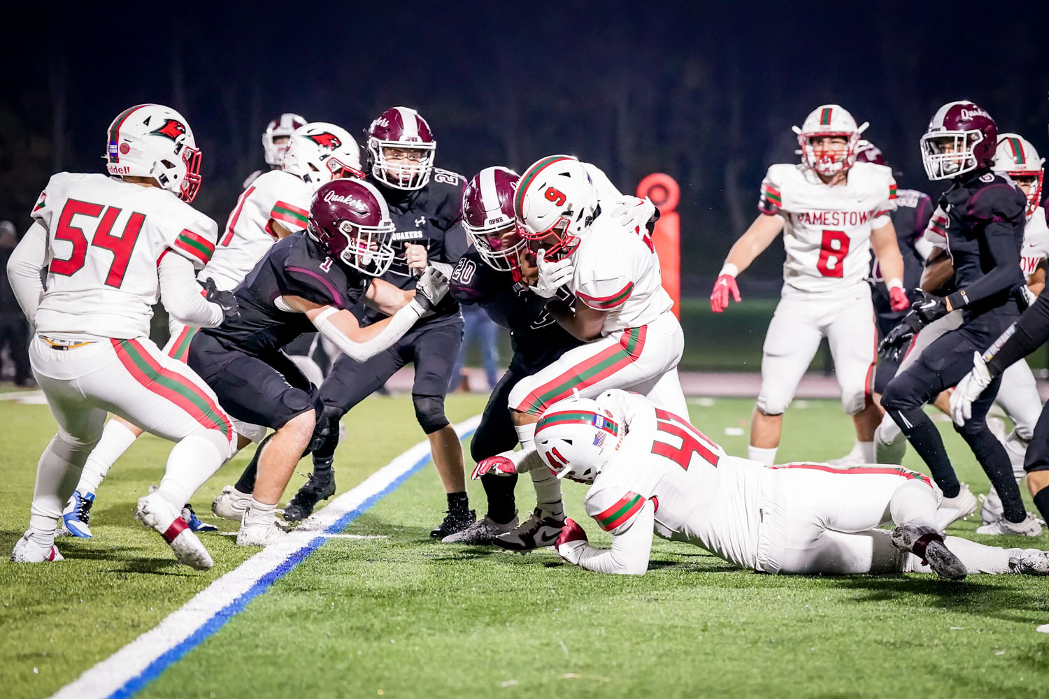 Orchard Park Defenders stopping the ball carrier Orchard Park Defenders stopping the ball carrier