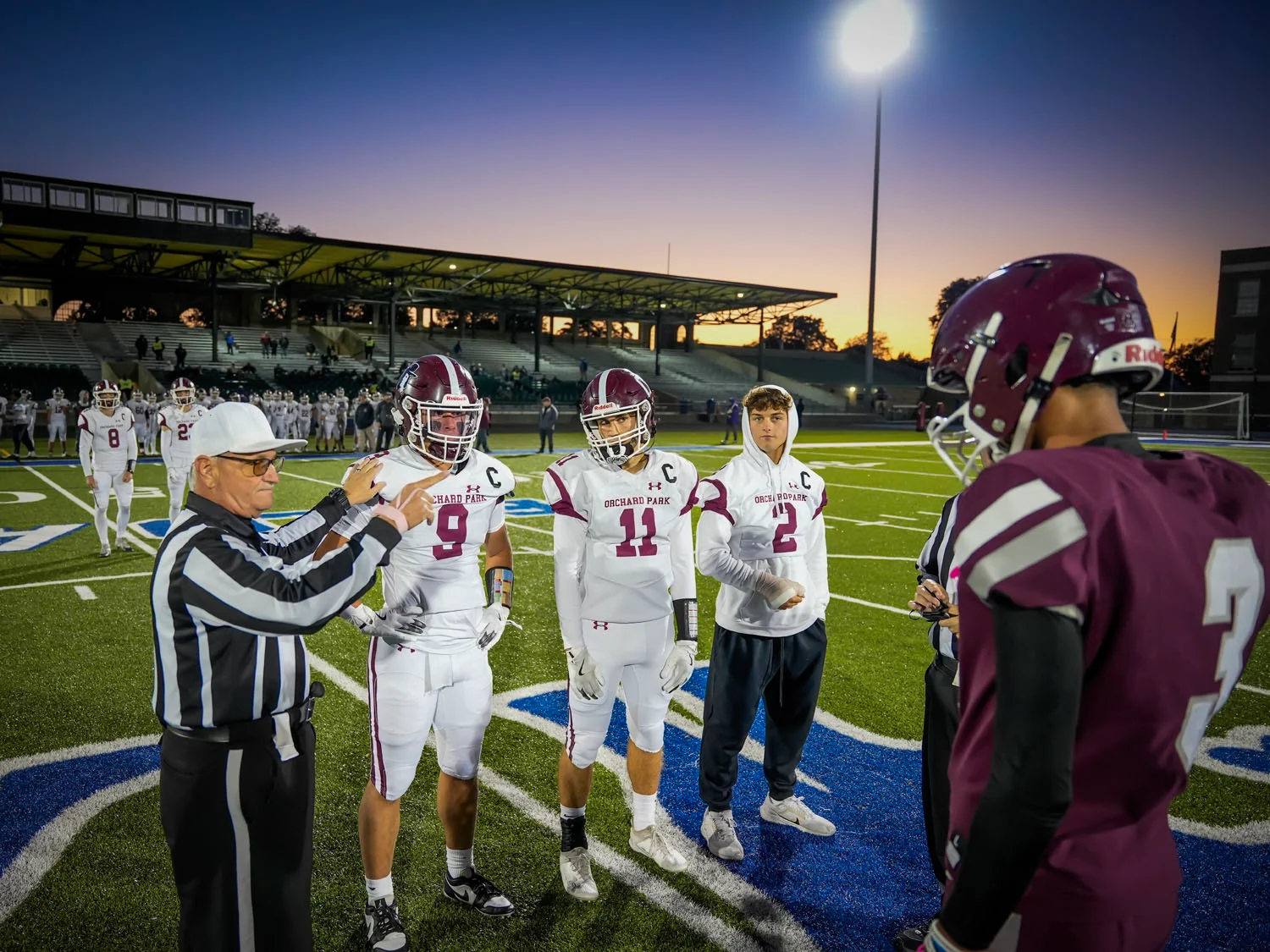 Captains at the coin toss Captains at the coin toss