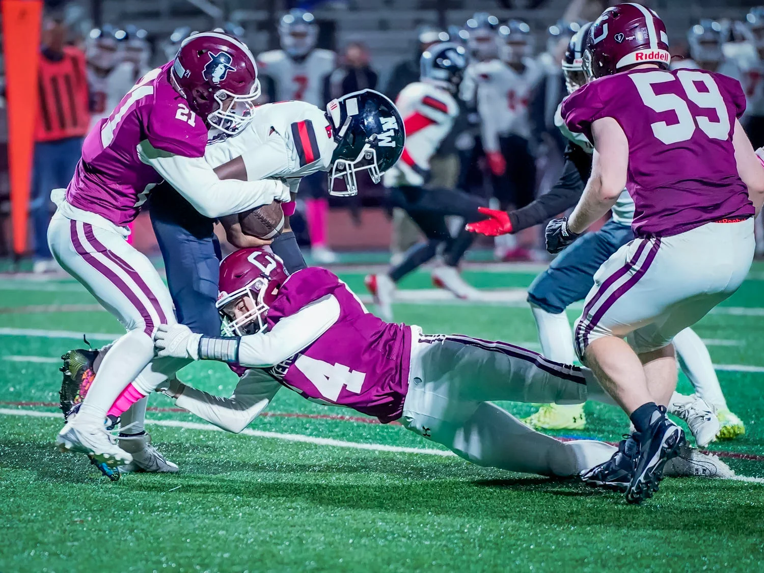 Gang tackle against Niagara Wheatfield Gang tackle against Niagara Wheatfield
