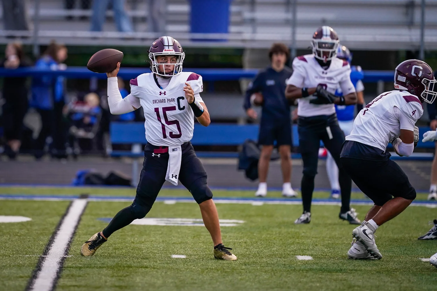 OP QB throwing the ball to the TE